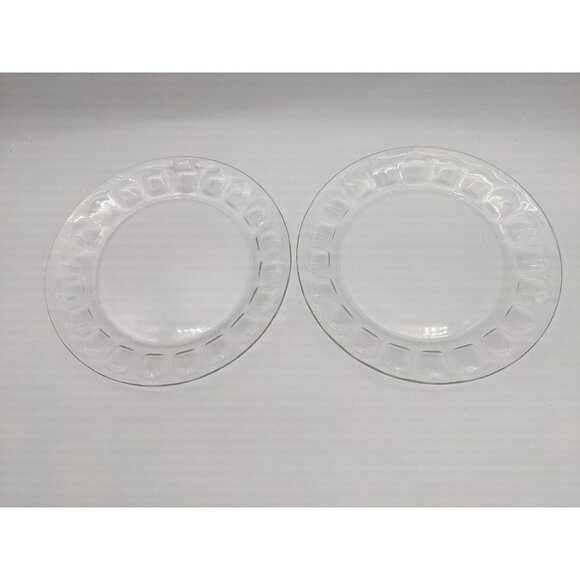 Arcoroc, 9" Dinner plate Clear, Cut, Panels  by CRISTAL D'ARQUES-DURAND set of 2 - Picture 3 of 9